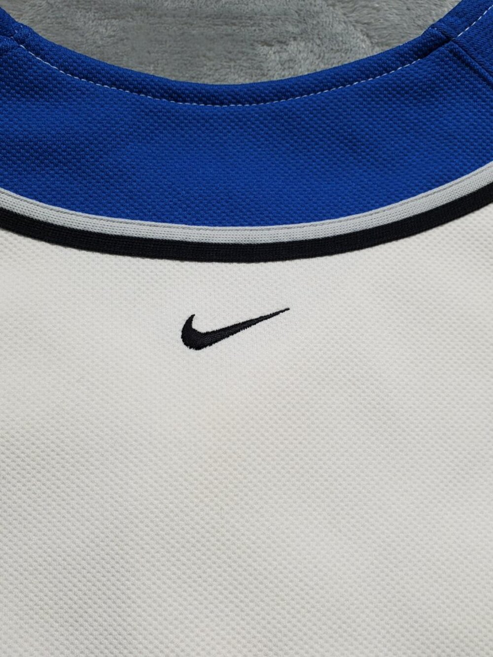 Vintage Nike Logo Baseball Jersey Blue White Black Men Sz M - Picture 8 of 11